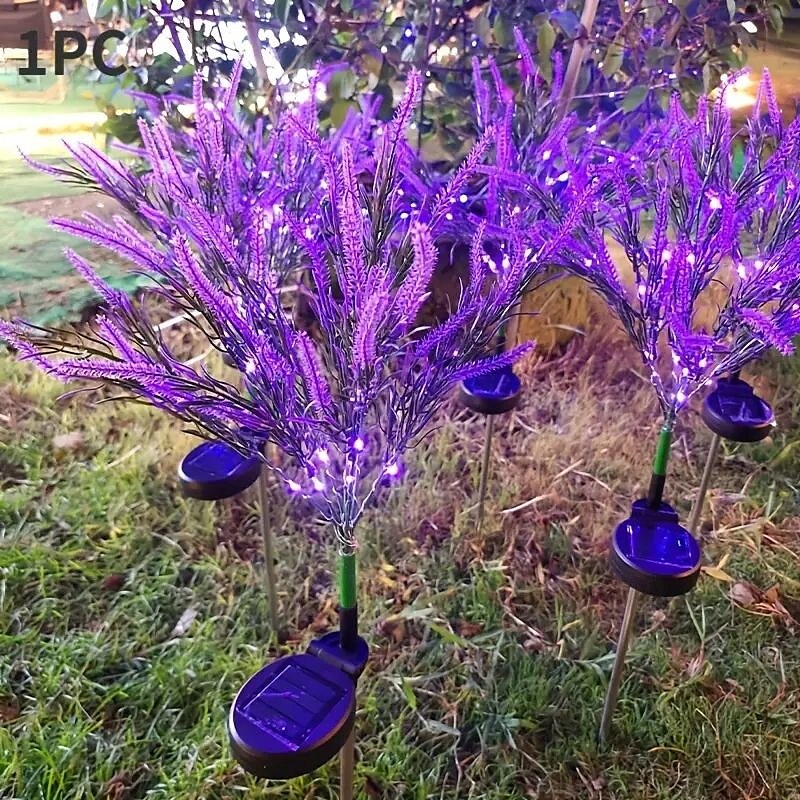 2 Pcs LED Solar Outdoor Lights Garden Light Lavender Simulation Plant Patio Lights Wedding Holiday Garden Walkway Villa Yard Landscape Atmosphere Lawn Light 2025 - $29.99 –P7