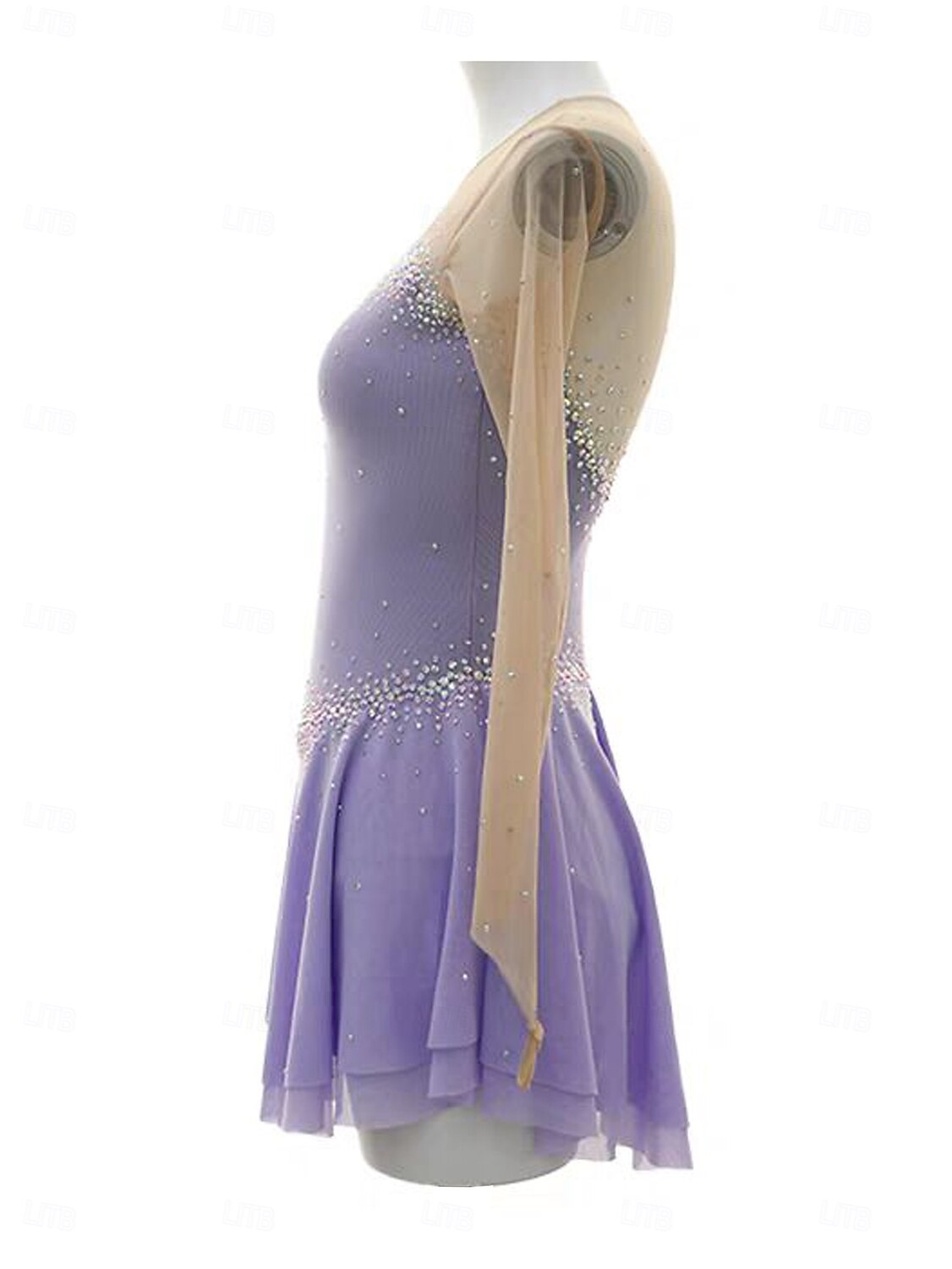 Figure Skating Dress Women's Girls' Ice Skating Dress Light Purple  Patchwork Thumbhole Spandex Mesh Stretchy Professional Training Practice Skating  Wear Thermal Warm Crystal / Rhinestone Long Sleeve 2026 - $235.79