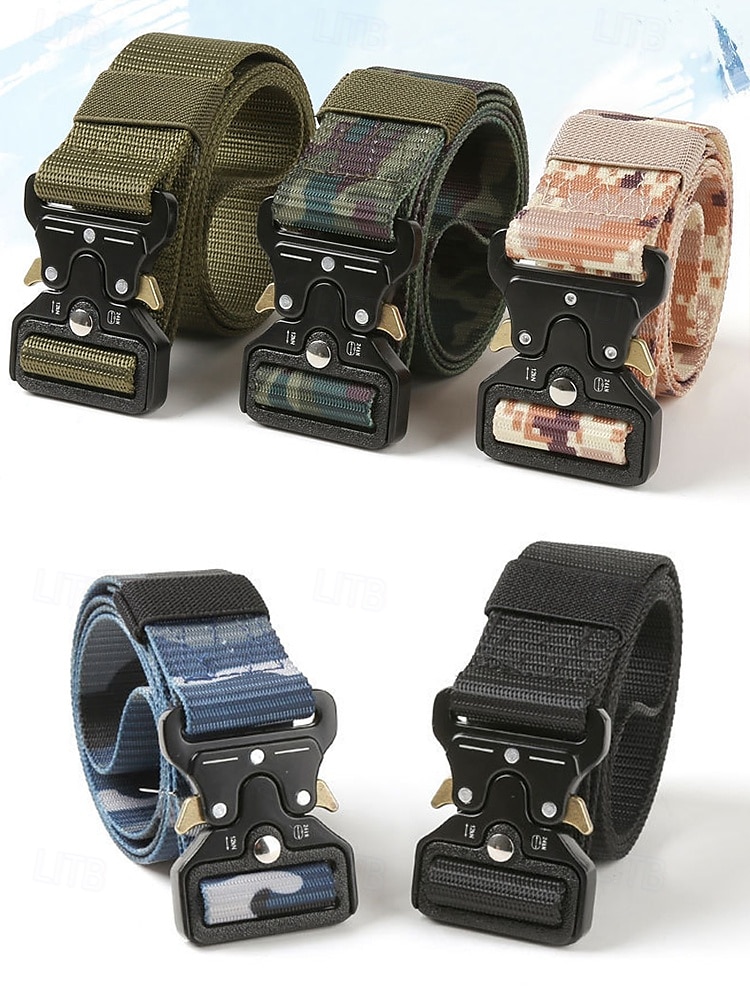 robuster taktischer Gürtel im Camouflage-Muster mit Metallschnalle – stilvoll und praktisch für Outdoor-Fans, die gerne wandern, campen und militärische Aktivitäten mögen 2025 - $11.99 –P2