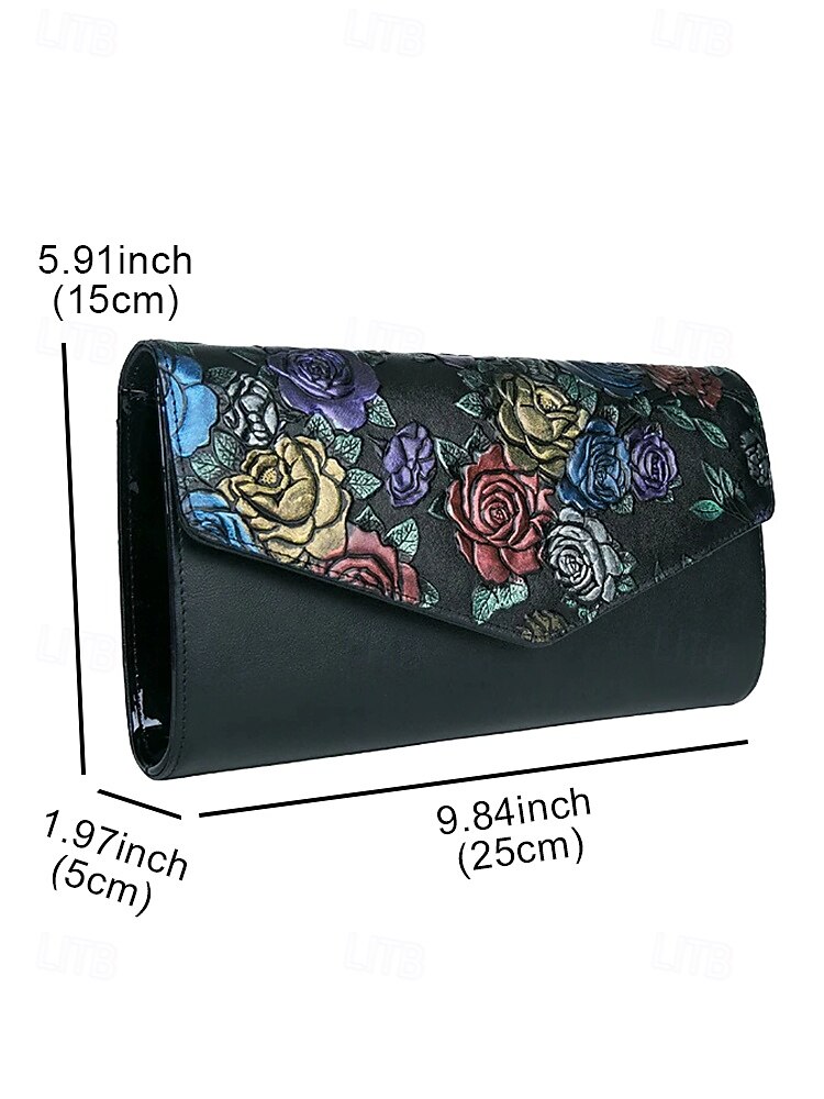 Women's Embossed Butterfly Floral Faux Leather Clutch - With Chain, Can Be Carried One Shoulder or Crossbody, Multi-compartment Zipper Pockets, Suitable for Daily Gatherings and Evening Party Events 2025 - $29.99 –P6