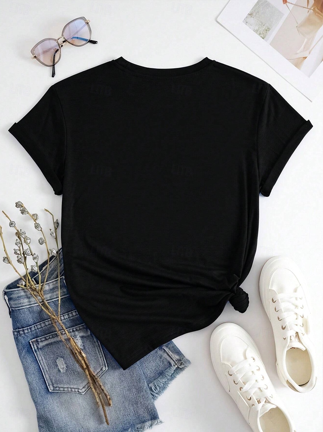 Music Festival Women's T Shirt Graphic Music Casual Short Sleeve V Neck Regular Tops Daily Weekend Vacation Wear Print Black Summer 2025 - $19.99 –P2