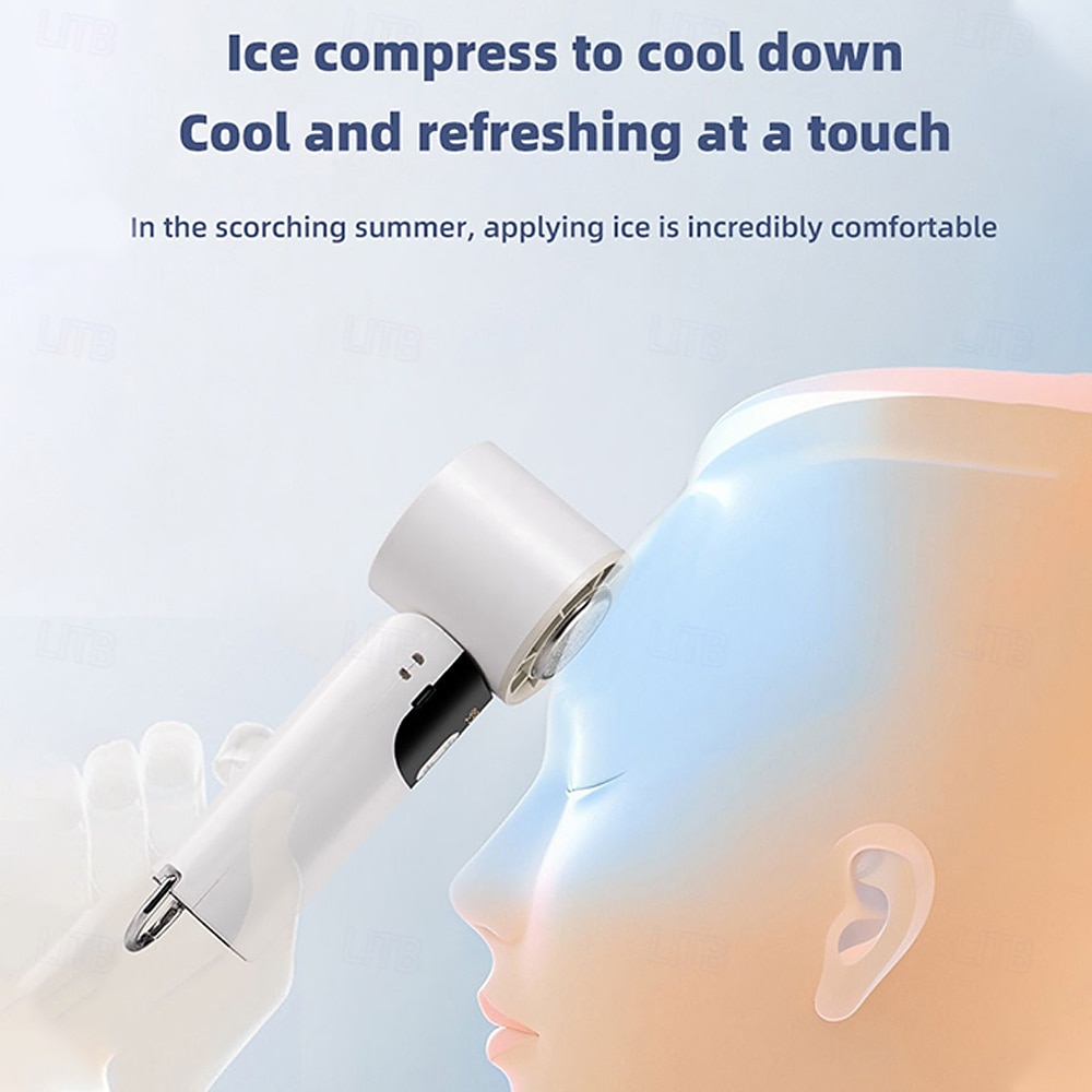 Portable Ice Cooling Fan with Cold Compress, Digital Display, 100-Speed Adjustable, USB Rechargeable 2025 - $29.99 –P3