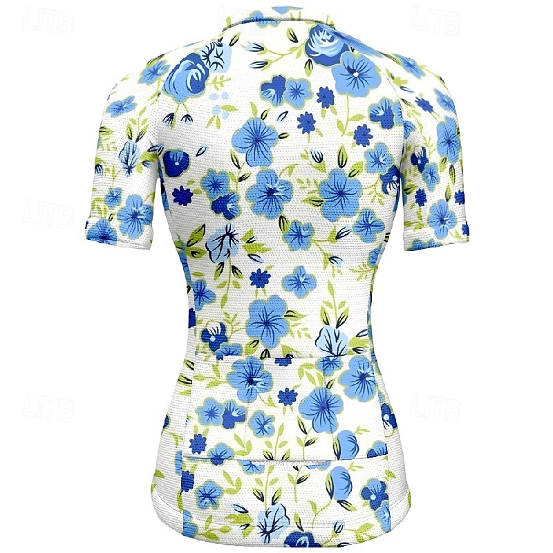 Mujer Maillot de Ciclismo Flor Manga Corta Bicicleta Camiseta Maillot con 3 bolsillos traseros MTB Bicicleta Montaña Secado rápido Diseño Anatómico Capilaridad Transpirable Deportes Amarillo Rosa Azul 2026 - $23.99 –P16