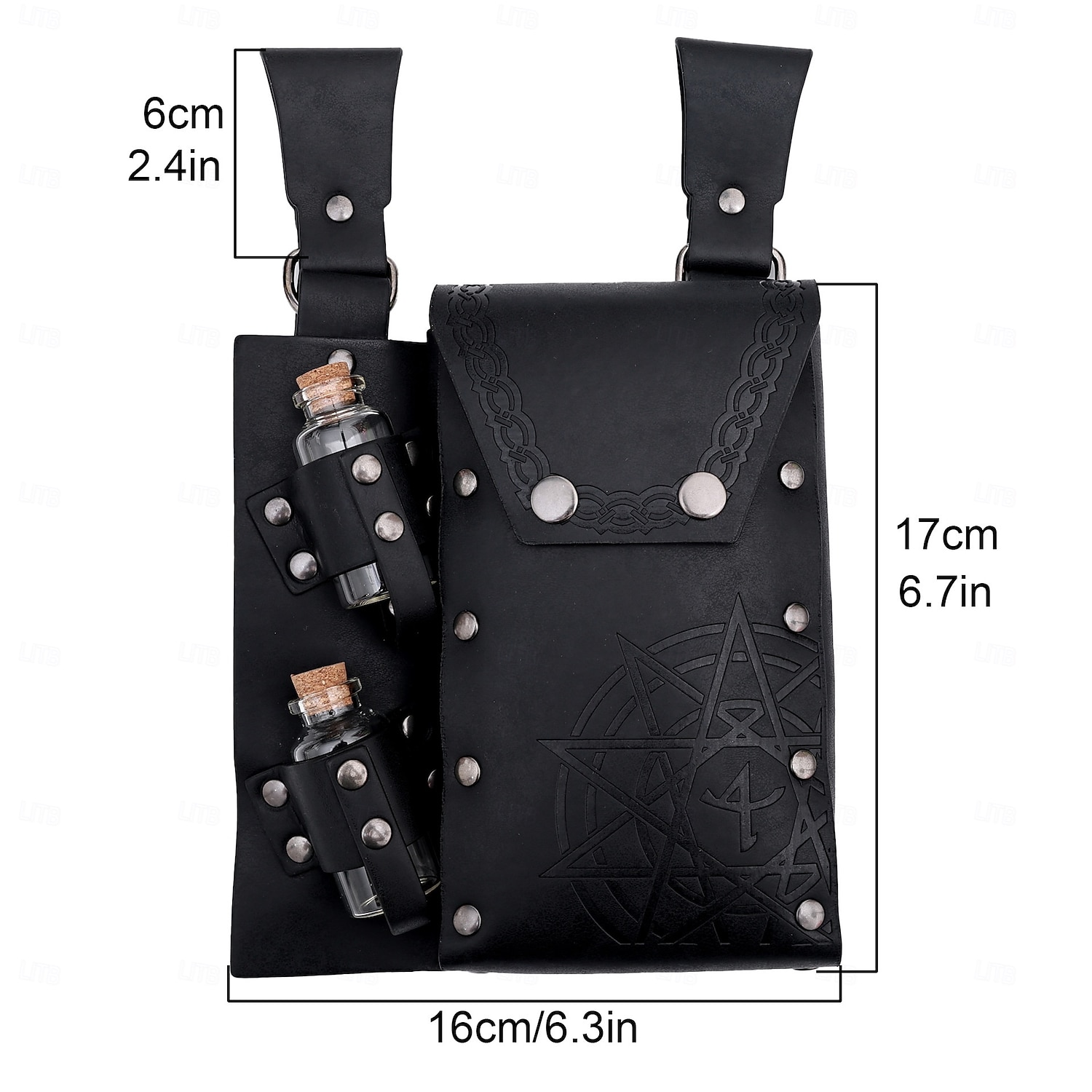 Retro vintage Middeleeuws Renaissance Heuptas Siernagel Kostuum Voor heren Halloween Carnaval Maskerade Halloween Prestatie Maskerade Volwassenen Tas Magische fles 2026 - $25.99 –P3