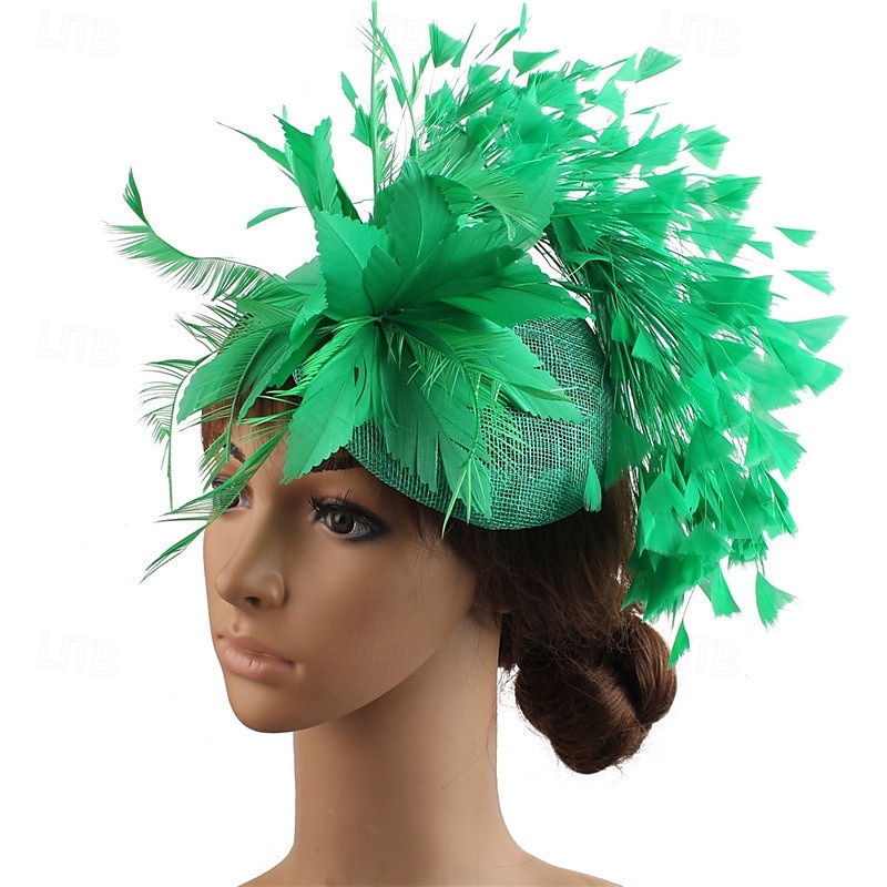 accessoire Imitation Lin Plumes Mariage Soirée Élégant Mariage Avec Plume Casque Couvre-chef de 2025 ? $27.99 –P5