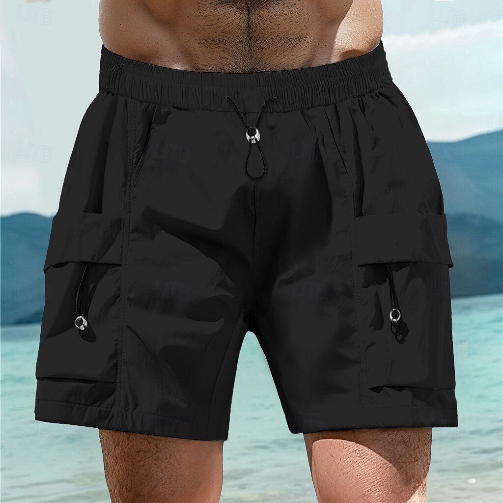 Hombre Pantalón Corto Cargo Pantalón corto Bermudas Pantalones cortos casuales Cintura elástica Multi bolsillo Pierna recta Plano Transpirable Dispersor de humedad Longitud de la rodilla Exterior 2025 - $20.99 –P4