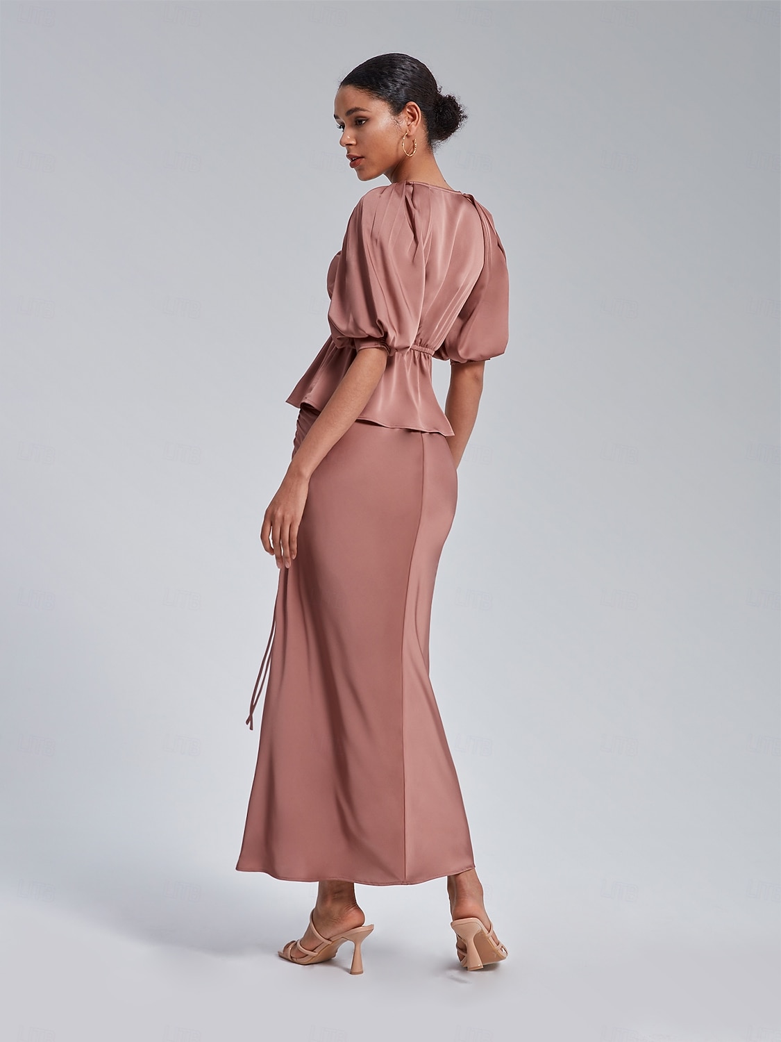 Damen Midi Satin Rosa Röcke Sommer Frühling Vorne binden Rüschen Kordelzug Hoher Taillenbund Elegant Urlaub Modisch Tragen Sie, um zu arbeiten Wochenende Arbeitsmode XS S M 2025 - $89.99 –P5