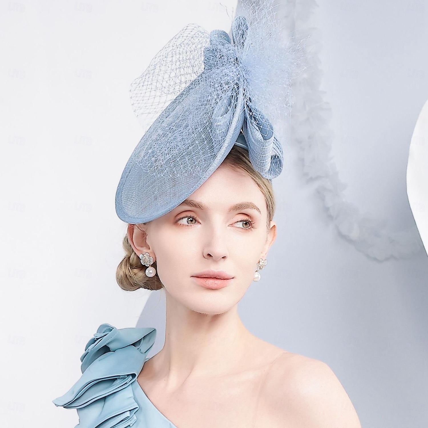 pălării din tul farfurie sinamay pălărie pălărie sinamay pălărie de nuntă cocktail nunta elegantă cu bowknot tul căciulă pentru cap 2025 - $90.99 –P9