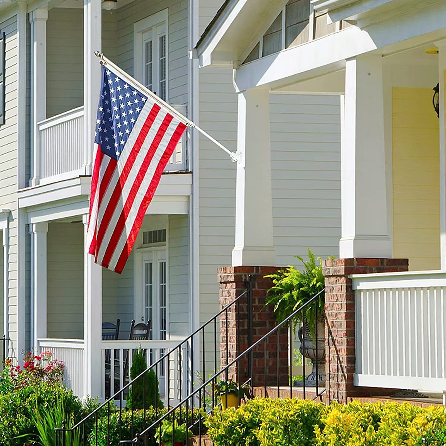 Держатель для флагштока кронштейн для уличного флагштока прочный металлический кронштейн для флага кронштейны из алюминиевого сплава уличный держатель для флага - прочный без ржавчины двухпозиционный 2025 - $11.99 –P4