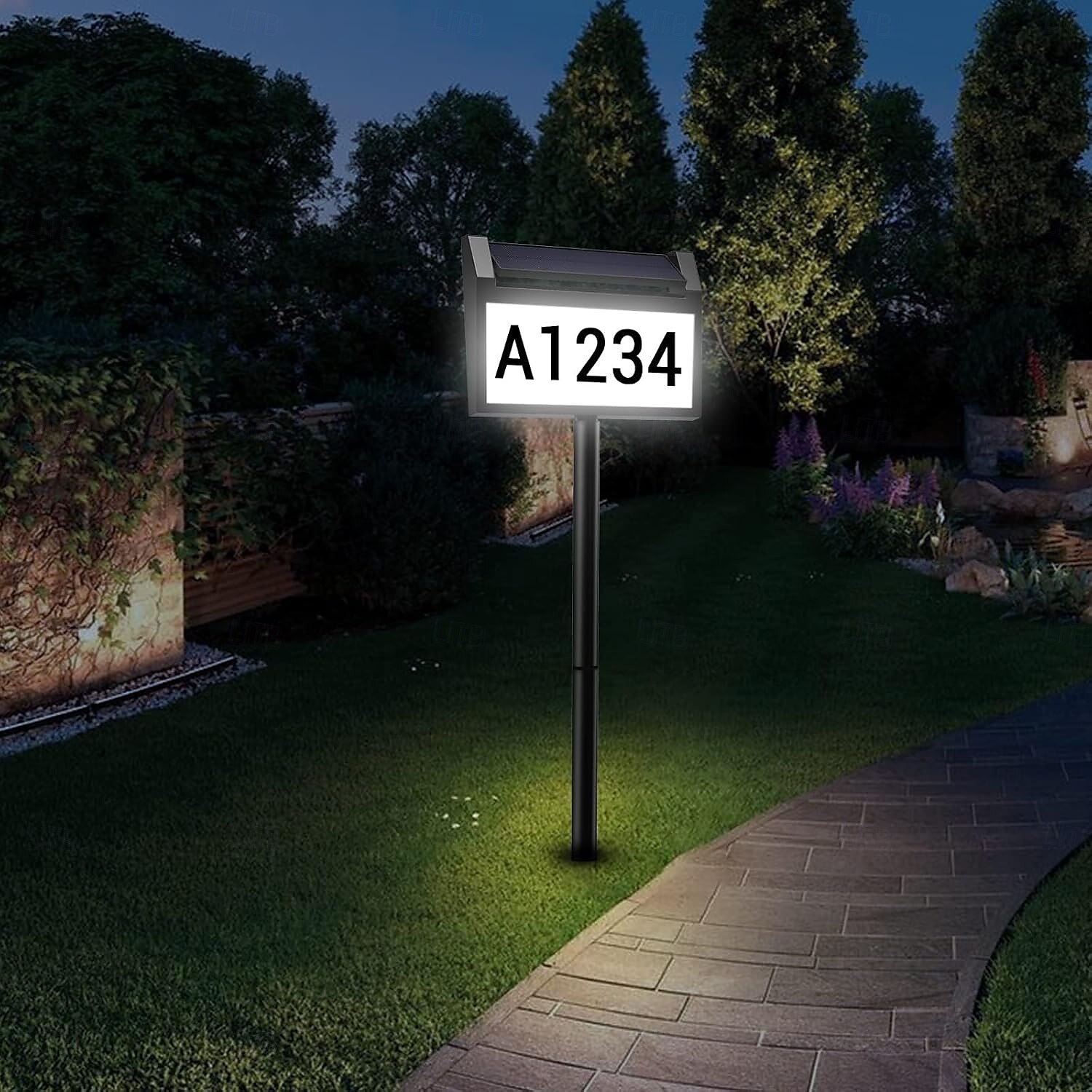 Luzes de endereço solares LED iluminado placa de endereço externa com controle inteligente 3 cores em 1 luz de número de casa à prova d'água com energia solar com estacas para quintal externo casa rua 1 unidade de 2025 por $54.99 –P2