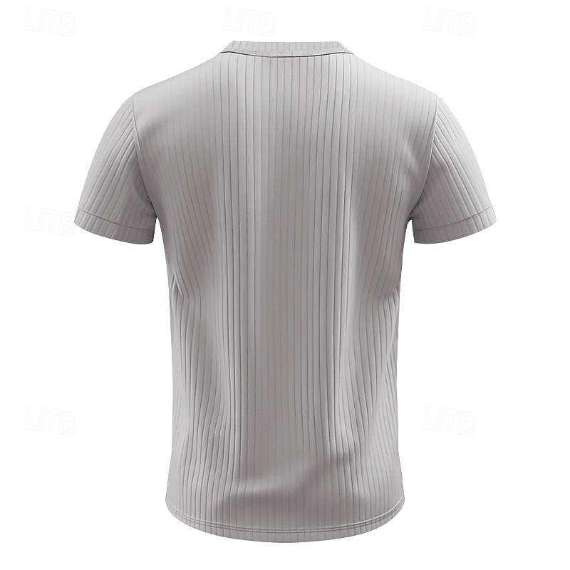 Hombre Camiseta con botones Camiseta Henley Shirt Tee Manga Corta Henley Verano Primavera Plano Moda Design Básico Jacquard Vacaciones Calle Noche Negro Blanco Rojo Camiseta superior para hombre 2025 - $20.99 –P16