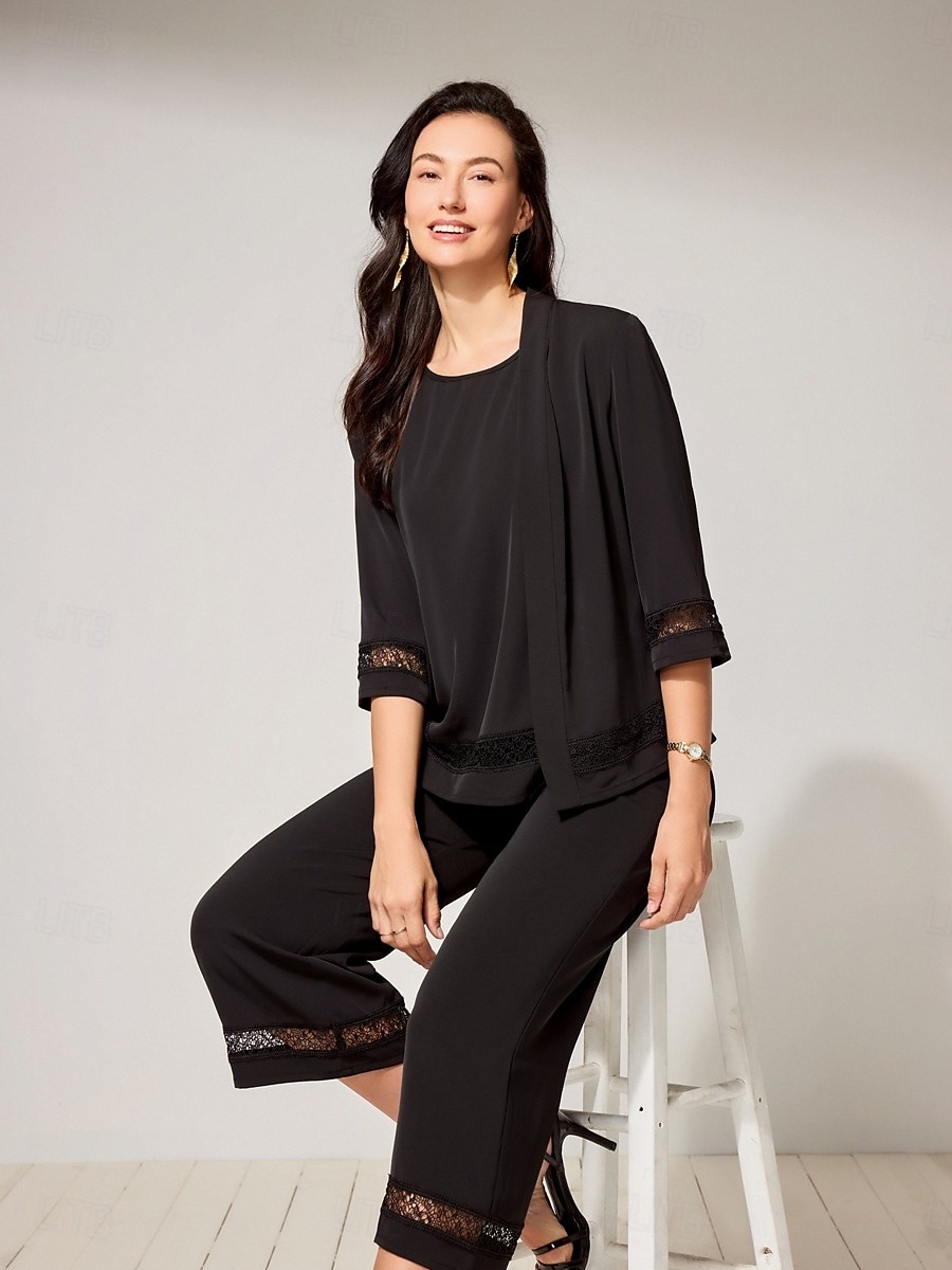 Pentru femei Bluză Culoare solidă Stilat Modern Fără manșon Stil Nautic Muncă Dantelă Capsă Negru Vară Primăvară Toamnă 2025 - $49.99 –P3