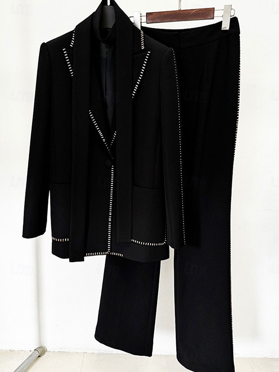 Garnitur Matki Panny Młodej Elegancka Koszula Długi Rękaw Chiffon Długość do Podłogi z Jednym Kolorem 2025 - $169.99 –P12