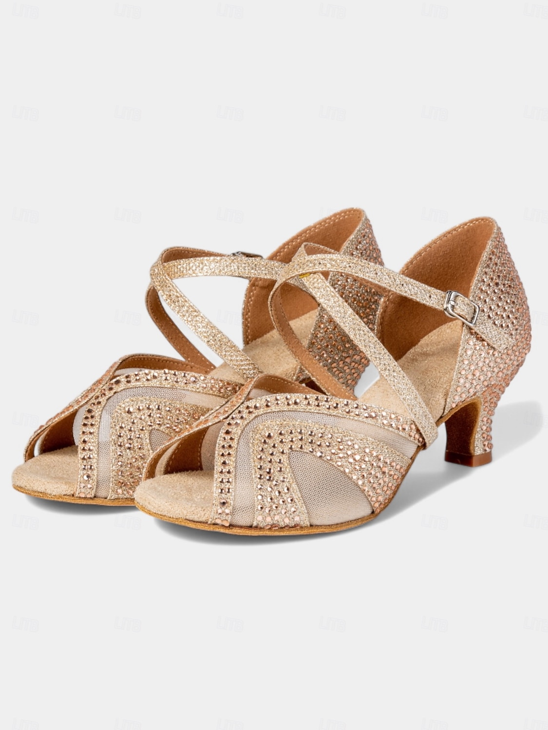 kvinners glitrende rhinestone latinske dansesko - peep toe, justerbare stropper, høyhælte ballroomsandaler for salsa, tango og ytelse 2025 - $46.99 –P5