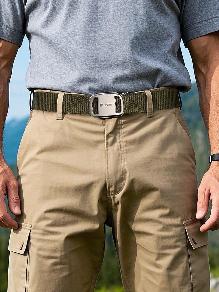 Taktischer Nylongürtel für Herren – robuster Webgürtel im Militärstil mit Metallschnalle für Outdoor-, Wander- und Arbeitskleidung 2025 - $14.99 –P1