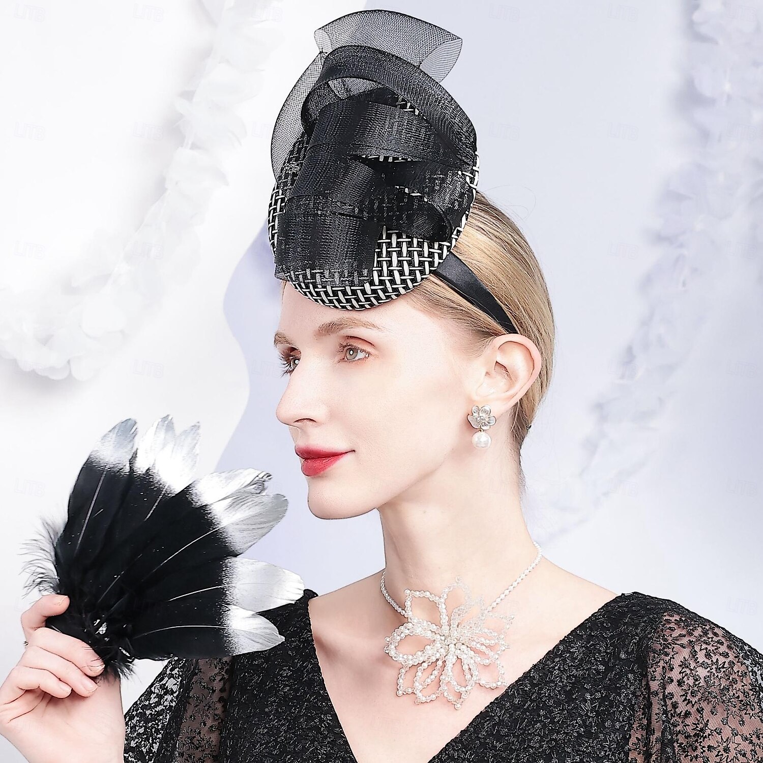 kalapok tüllszálas tányér / cloche kalap csészealj kalap pillbox sapka esküvői tea party elegáns esküvő szalagokkal fejdísz fejfedő 2025 - $37.99 –P7