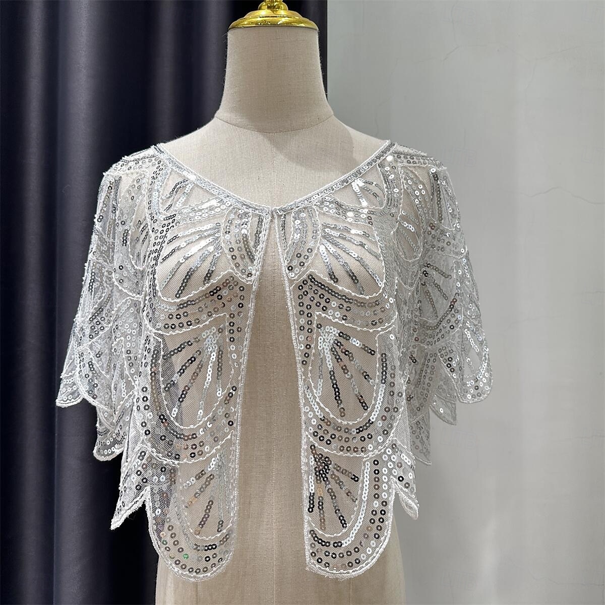 Retro Řvoucí 20s 20. léta 20. století šátek Wrap Přehozy přes ramena Velký Gatsby Buben dívka Flitry Maškarní kostým Dámské Svatební Večerní oslava Plesová maškaráda Dospělé Šátek 2025 - $15.49 –P9