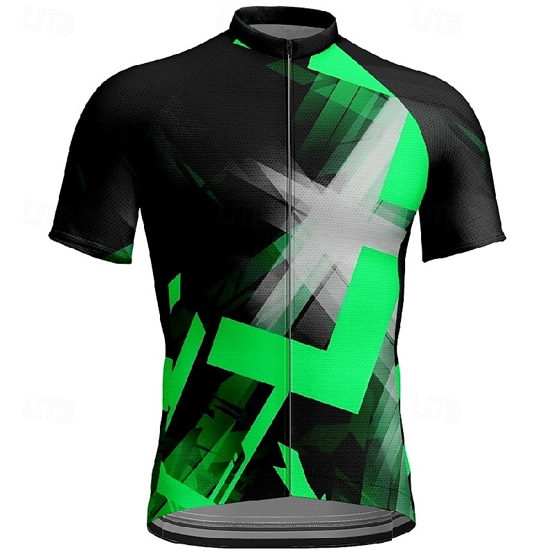 Муж. Велокофты Геометрический принт С короткими рукавами Велоспорт Футболка Футболка Джерси с 3 задними карманами Горные велосипеды Быстровысыхающий Анатомический дизайн Фитиль Дышащий Виды спорта 2025 - $25.99 –P1