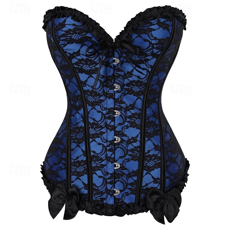 Rococò Completo Mascherata Corsetto Overbust Cosplay Controllo della Pancia Push-Up Jacquard Jacquard Costume Per donna Reale Mascherata Feste Carnevale di Venezia Adulti Corsetto del 2025 a $21.99 –P10