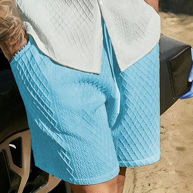 Men's Summer Shorts Beach Shorts Pocket Drawstring Elastic Waist Plain Comfort Breathable Short Outdoor Vacation Sport Tattoo White Red 2025 - $18.99 –P5