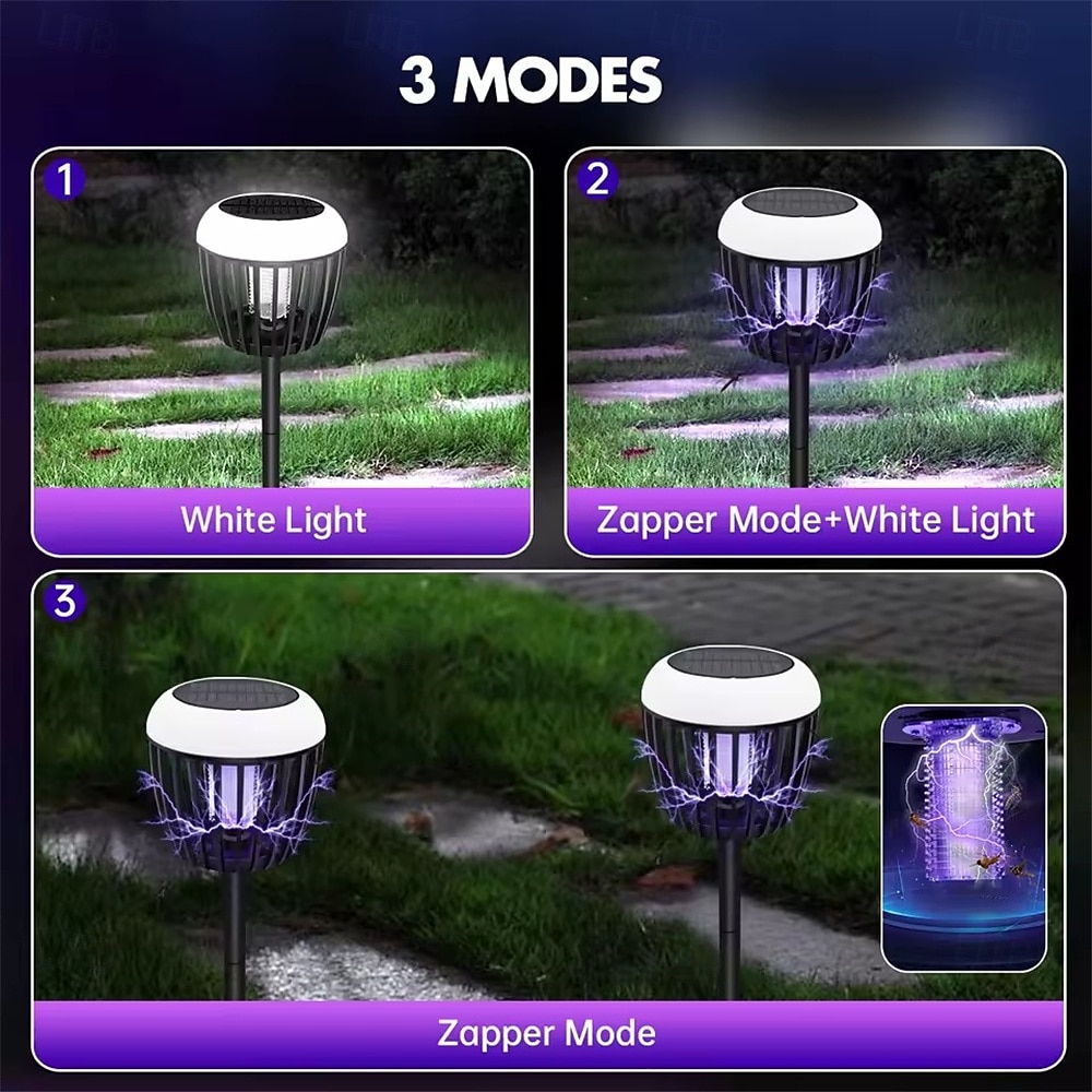 Светодиодные солнечные фонари, ловушка для насекомых, уличное освещение, сад, уличная перезаряжаемая лампа, уличное освещение, водонепроницаемая ловушка для комаров, устройство для отпугивания комаров 1 шт. 2025 - $27.99 –P8
