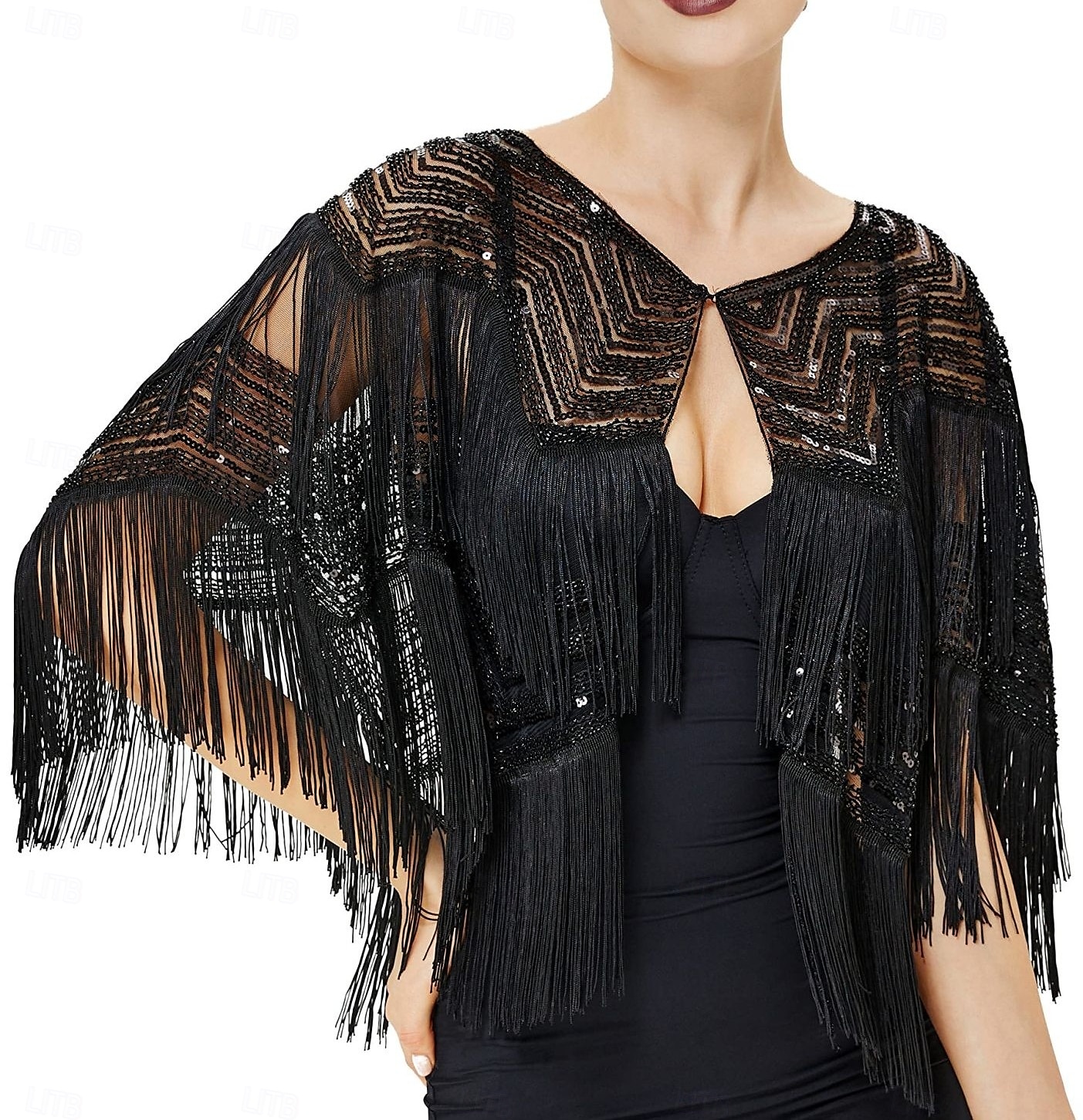 Retró Ordító 20-as évek 1920-as évek sál Wrap Kendők A nagy Gatsby Flapper lány Flitter Rojt Női Farsang Esküvő Estély Álarcos mulatság Felnőttek Kendő 2025 - $26.99 –P6