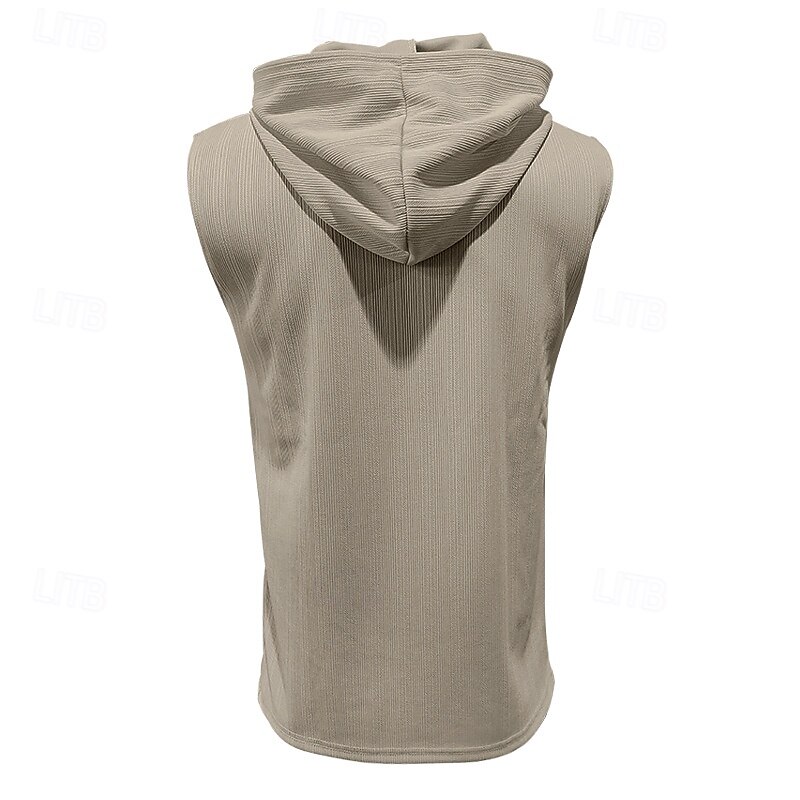 Herren Tank Top Weste Unterhemd Ärmelloses Shirt Ärmellos Mit Kapuze Sommer Einfach Mode Designer Urlaub Straße Ausgehen Schwarz Weiß Khaki Top T-Shirt für Herren 2025 - $18.99 –P4