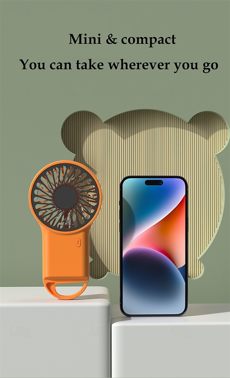 Opvouwbare cartoon mini ventilator – USB oplaadbare handventilator met wandelgesp ideaal voor kinderen of reizen 2025 - $8.99 –P4