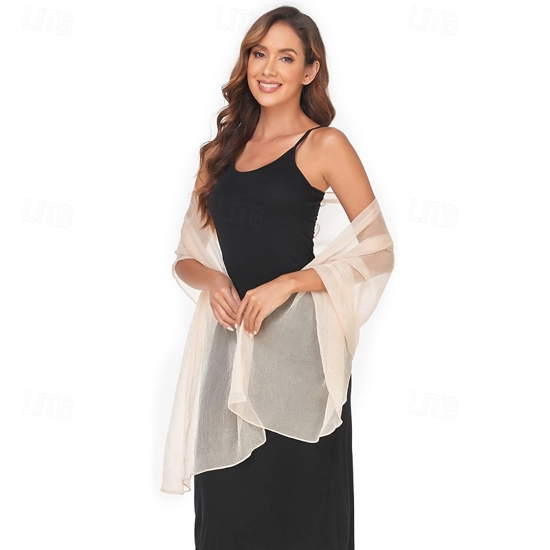 Damesomslag Elegant Mouwloos Polyester Bruiloftsomslagen Met Pure Kleur Voor Feest Lente zomer 2025 - $7.99 –P5