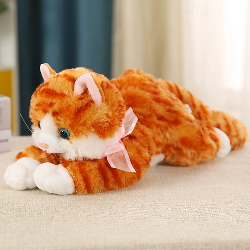naturtrogen animatronisk katt - realistisk mjuk päls  & spinna - terapi gosedjur 2025 - $24.99 –P8