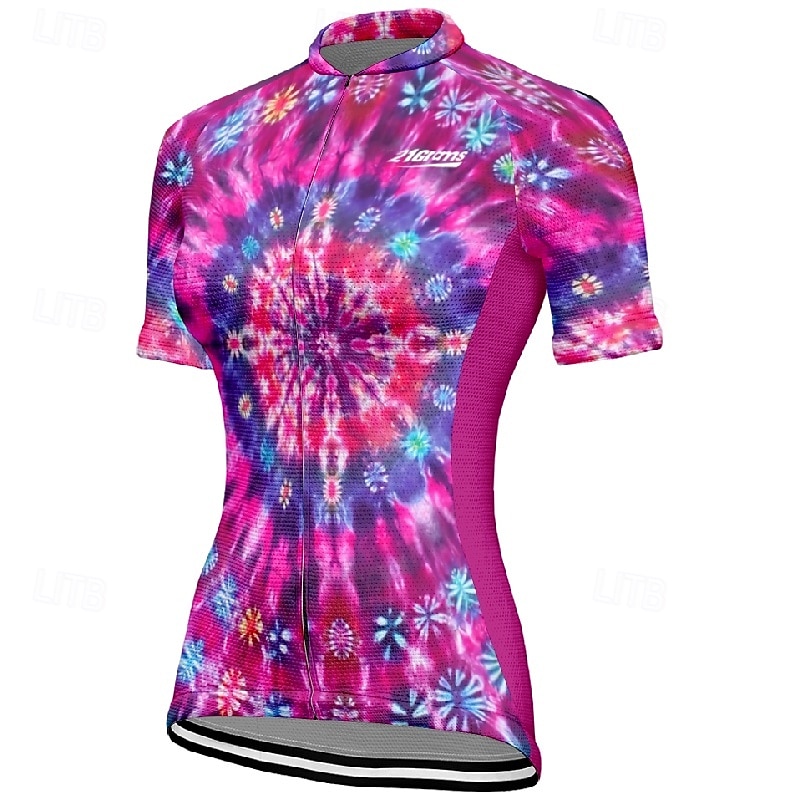 Damen Radtrikot Grafik Kurzarm Fahhrad T-Shirt Trikot mit 3 Gesäßtaschen Mountainbike MTB Schnelltrocknend Anatomisches Design Feuchtigkeitsableitend Atmungsaktiv Sport Königsblau Blau Purpur 2026 - $30.99 –P1