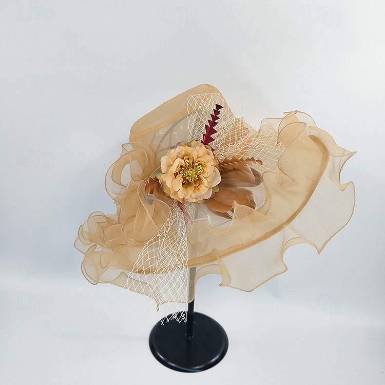Tocados Organdí Boda Fiesta de Noche Elegante Boda Con Tul Celada Sombreros 2025 - $27.99 –P1
