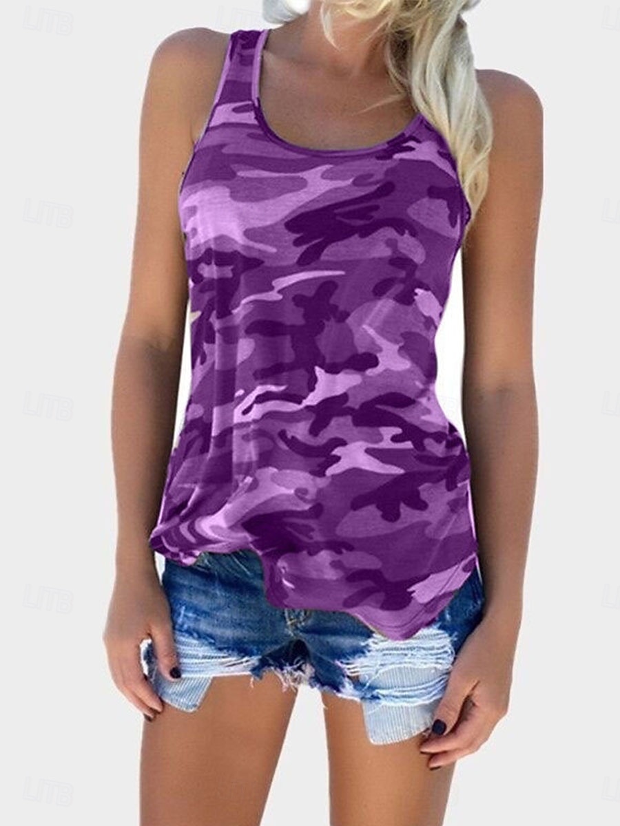 Women's Camisole Tank Top Print Graphic Daily Stylish Casual Sleeveless Scoop Neck Regular Tops Daily Pink Purple Green Gray Summer Spring 2026 - $19.99 –P6