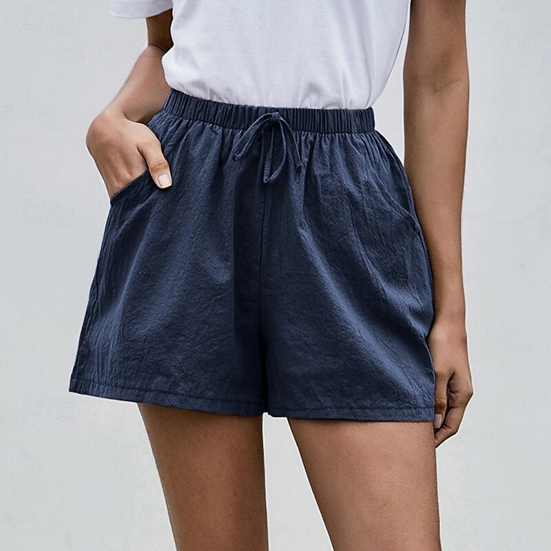 Per donna Pantaloncini in cotone e lino Shorts Moda Streetwear Corto Naturale Semplice Tasca Design con Coulisse Elastica Comodo All'aperto Confortevole Streetwear Abbigliamento quotidiano Uscire del 2025 a $13.99 –P13