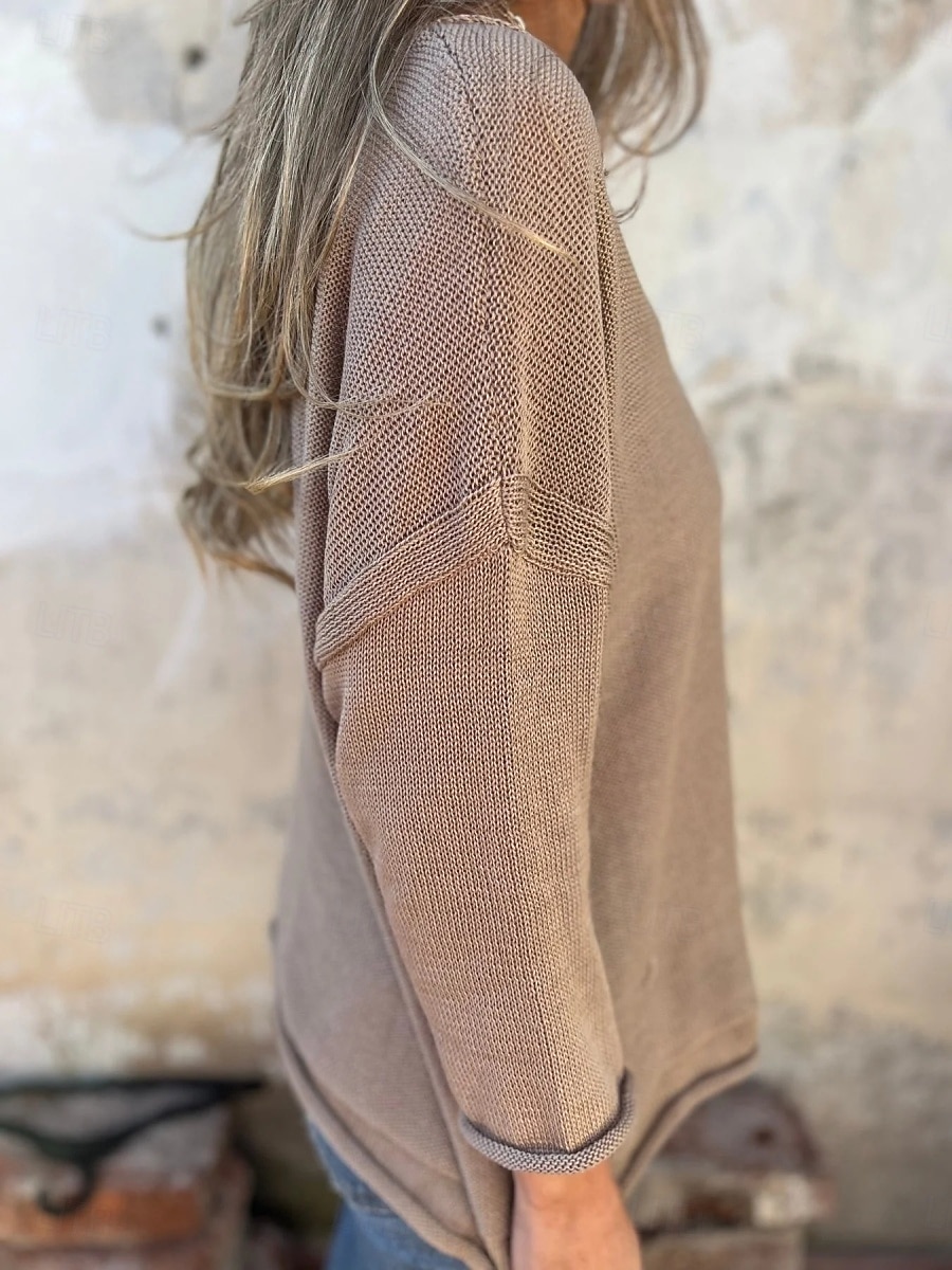 Damen Pullover Täglich Stilvoll Lässig Einfarbig Gerippt V Ausschnitt Tasche Gestrickt Langarm Normale Oberteile Stricken Outdoor Täglich Schwarz Weiß Sommer Frühling 2025 - $22.99 –P3