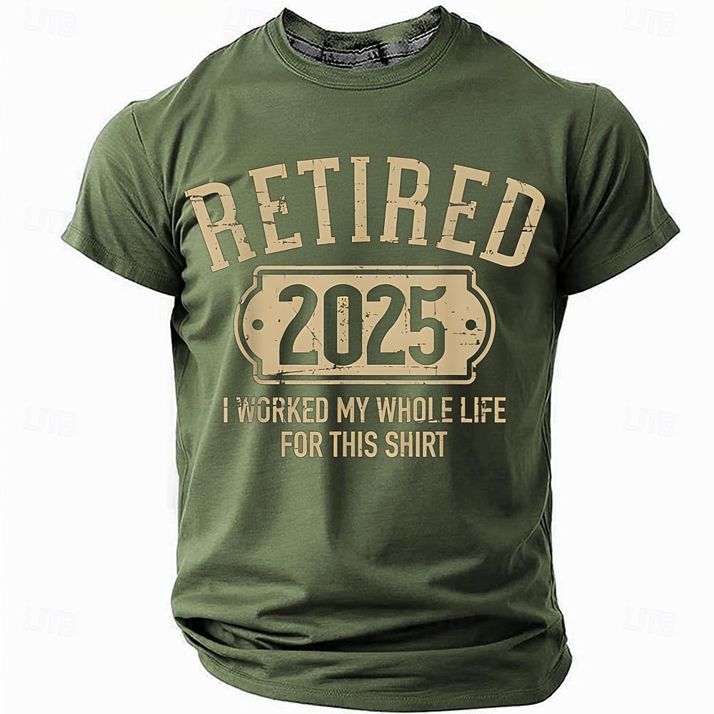 Men's Funny Retired T Shirt Short Sleeve T shirt 3D Print Crew Neck Shirt Fashion Daily Casual Street Casual Daily Black 1 Black 3 Black Summer Spring All Seasons Clothing Apparel S M L XL XXL XXXL 2025 - $19.99 –P4