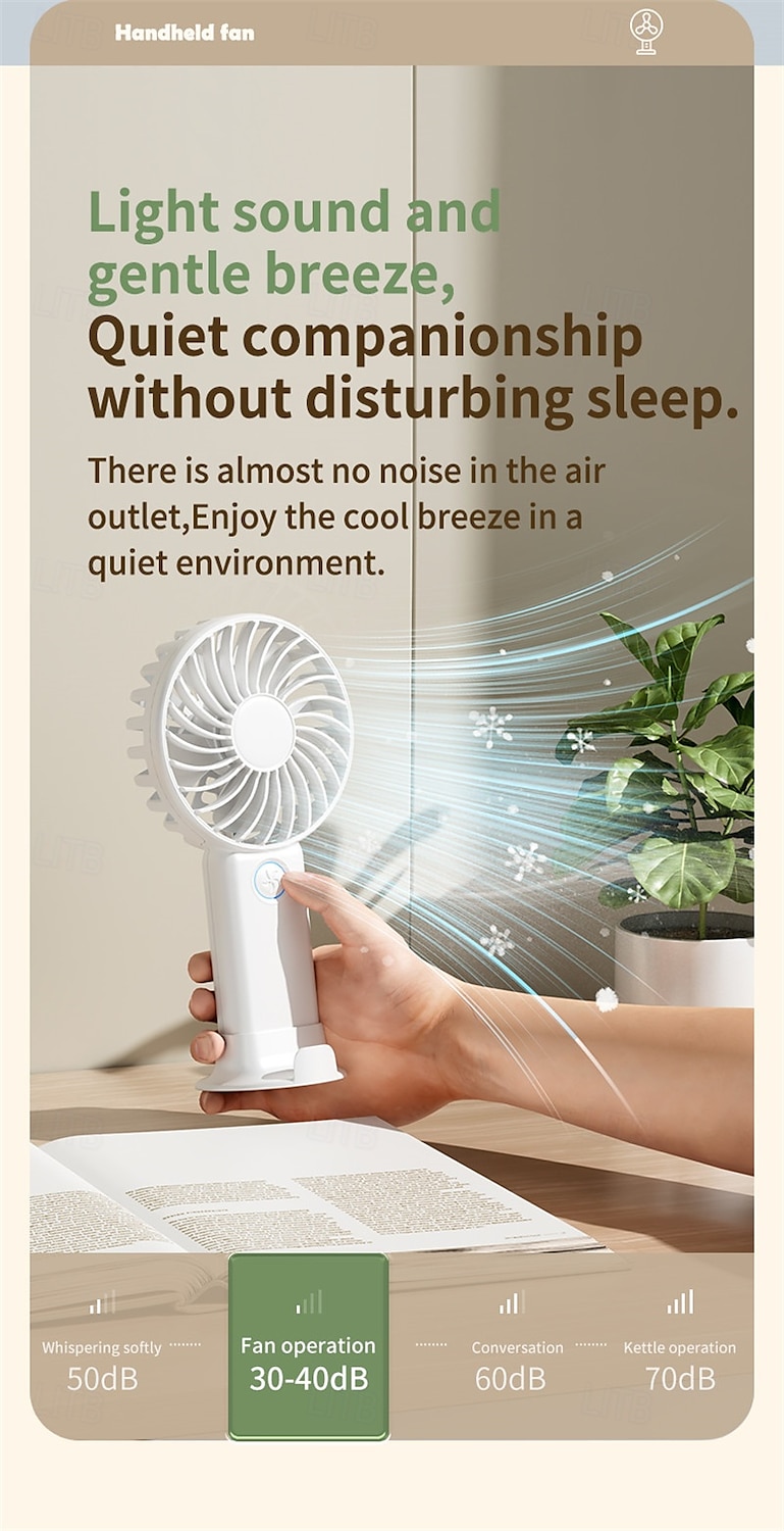 3-Speed Portable Cooling Fan – USB Rechargeable Handheld Electric Fan with 1200mAh Battery for Personal Use 2025 - $13.99 –P5