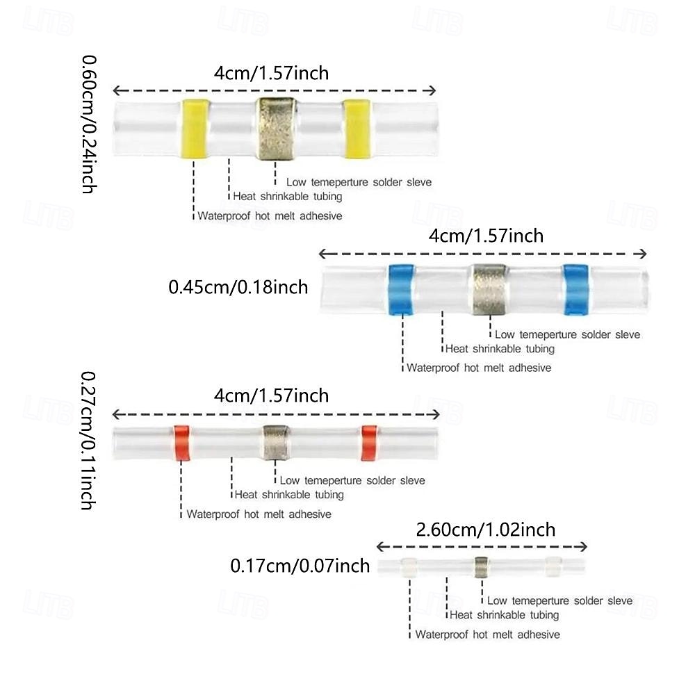 320Pcs/Set Box Solder Ring Heat Shrink Pressure Free Tube Solder Seal Electrical Butt Connector Wire Cable Gland Terminal Kit 2026 - Kč282 –P9