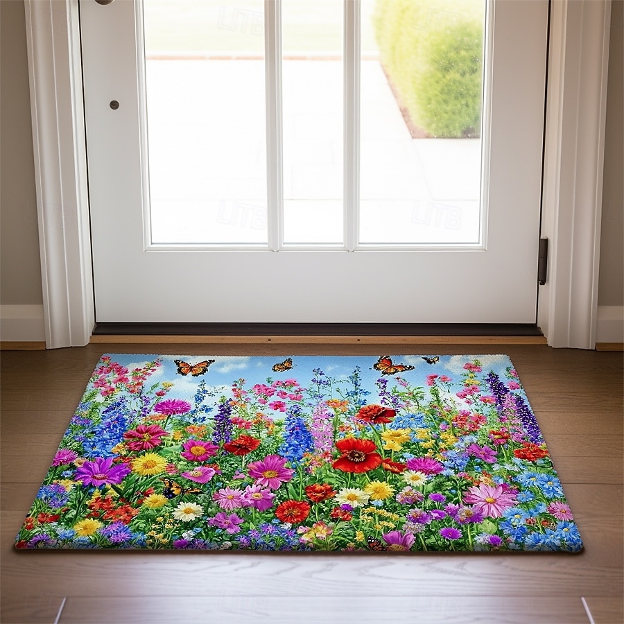 Floral Doormat Kitchen Mat Floor Mat Non-Slip Area Rug Oil Proof Rug Indoor Outdoor Mat Bedroom Decor Bathroom Mat Entrance Rug Spring Summer 2026 - $15.49 –P4