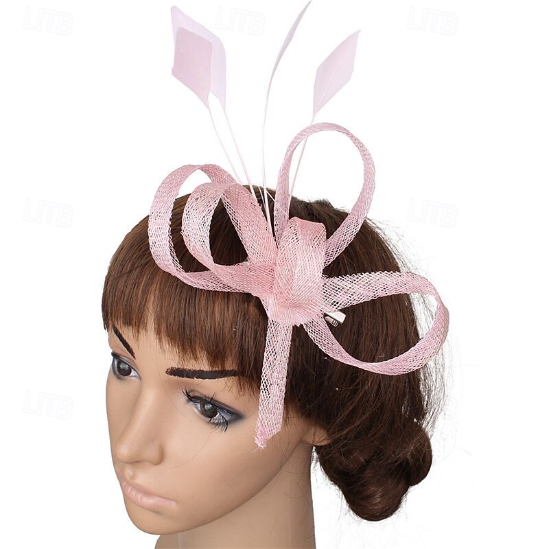 Kopfstück Federn Sinamay Hochzeit Abendgesellschaft Elegant Hochzeit Mit Feder Kopfschmuck Kopfbedeckung 2025 - $16.49 –P1