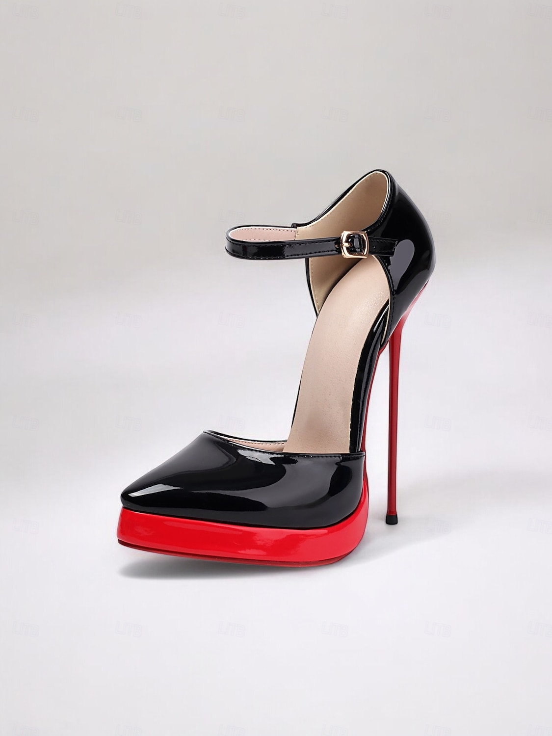 Tacones de aguja con plataforma de charol negro y rojo: unos zapatos Mary Jane muy sexys para fiestas y eventos. 2026 - $99.99 –P2