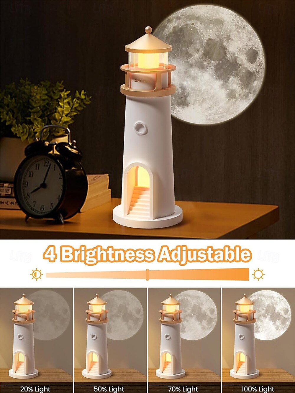 LED Night Lights Spotlights Moon Lamp Projector Night LightLighthouse Decor Light Night Light for KidsMoon Light Galaxy Projector Rechargeable LED Aesthetic Table Lamp Christmas Birthday Gifts for Kids Boys Girl 2025 - $40.99 –P3