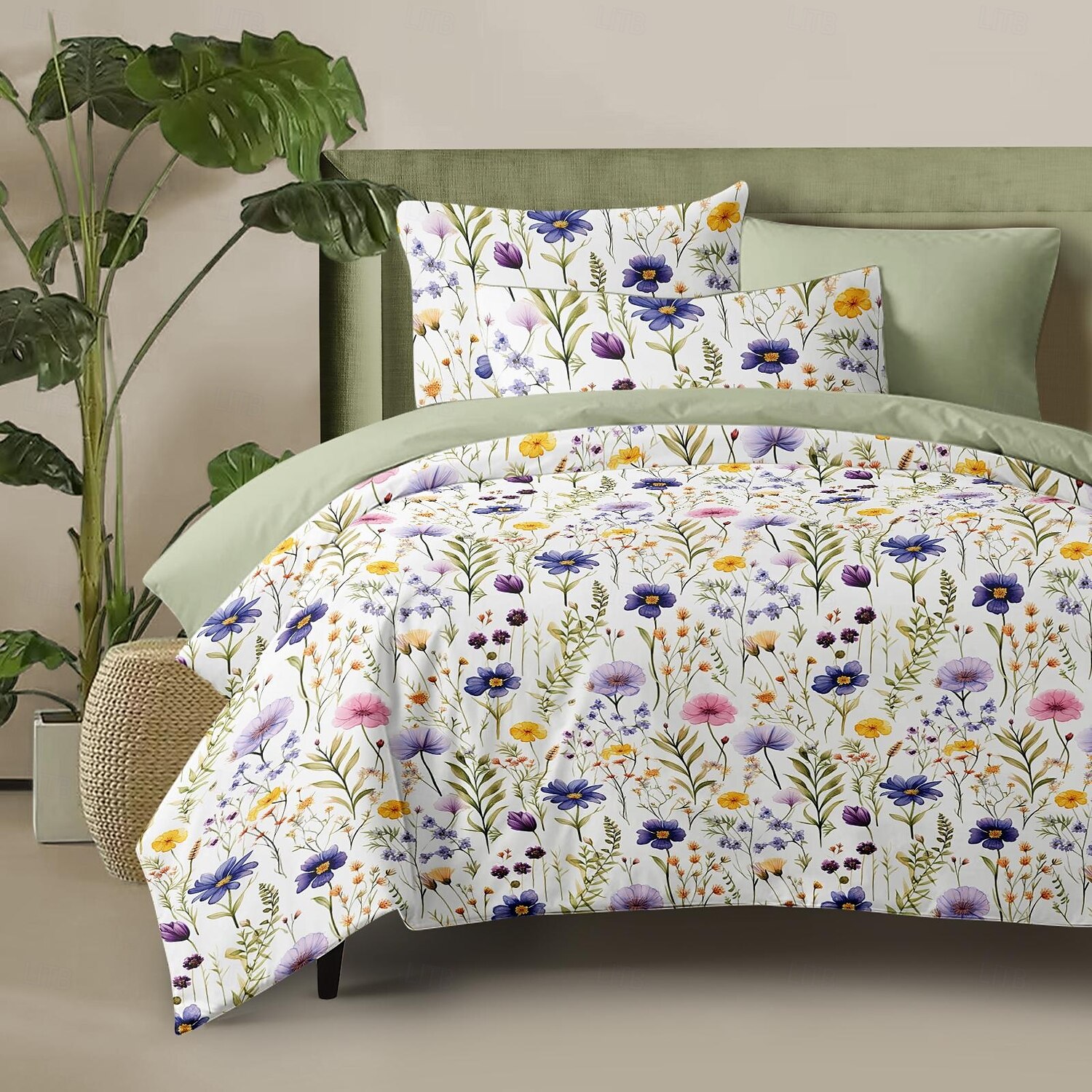 Copertura per piumone floreale set di biancheria da letto singolo copripiumino morbido e leggero con 2 federe per estate e primavera del 2025 a $60.99 –P8