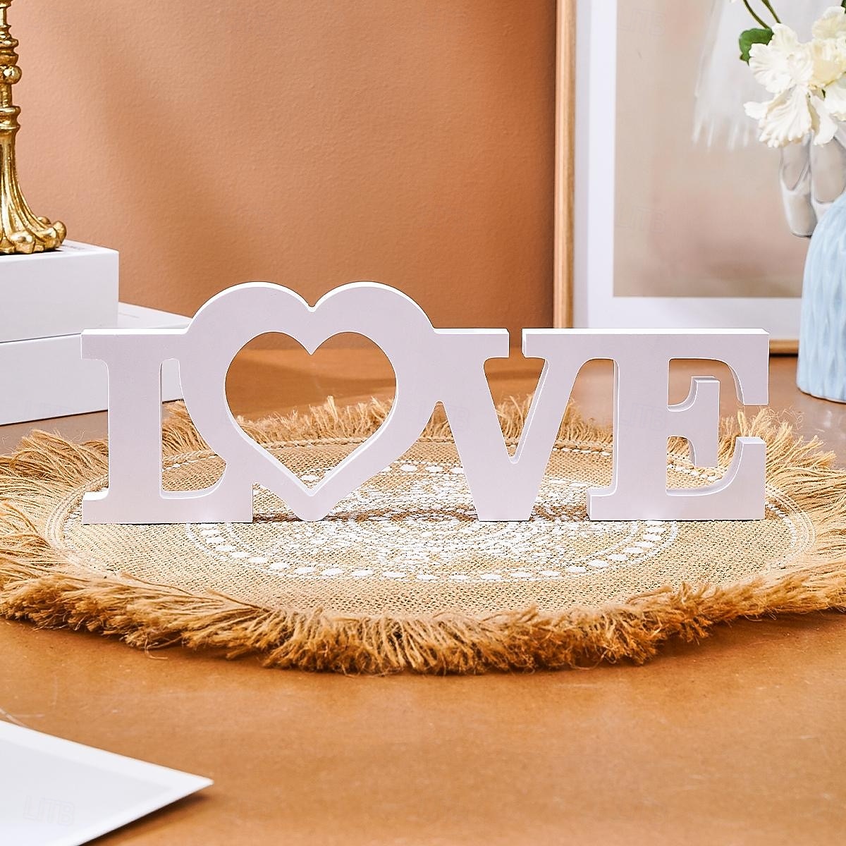 Белая буква «любовь» для украшения стола, отдельно стоящая вывеска из ПВХ, романтическое украшение на день святого Валентина, свадьбу, годовщину, теплое украшение для рабочего стола в помещении для 2026 - $9.99 –P6