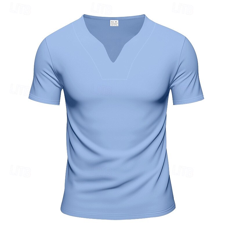 Herren T Shirt T-Shirt Kurzarmshirt Kurzarm V Ausschnitt Sommer Einfach Mode Designer Basic Klassisch Urlaub Straße Ausgehen Schwarz Weiß Orange Top T-Shirt für Herren 2025 - $20.99 –P1