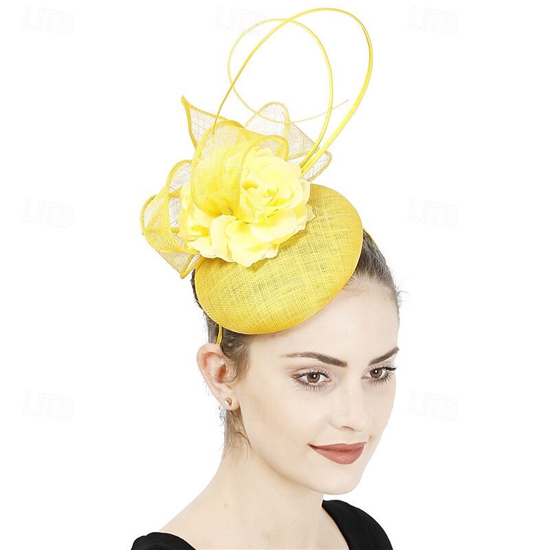 accessoire Imitation Lin Mariage Soirée Élégant Mariage Avec Fleur Casque Couvre-chef de 2025 ? $29.99 –P7