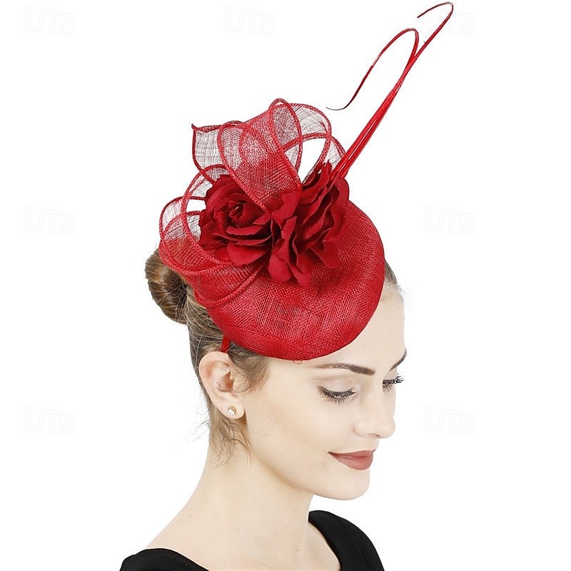 accessoire Imitation Lin Mariage Soirée Élégant Mariage Avec Fleur Casque Couvre-chef de 2025 ? $29.99 –P5