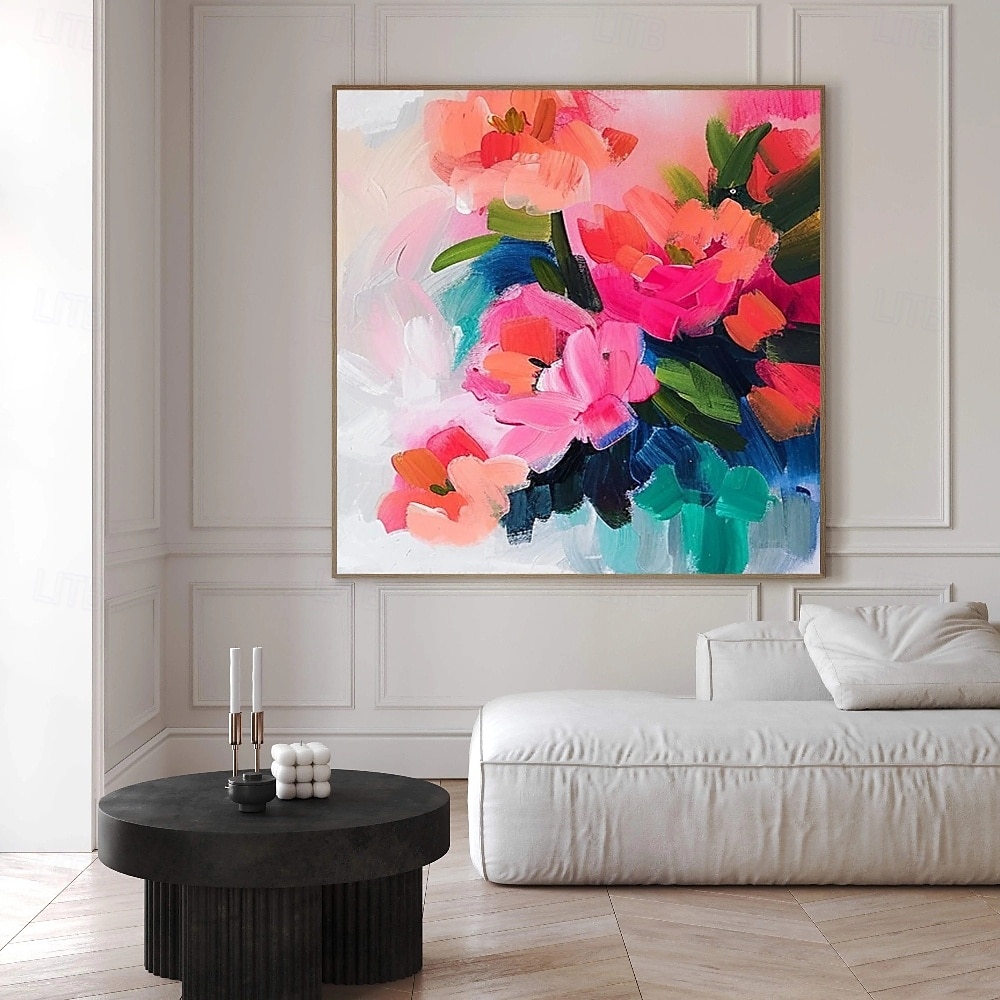 peinture de fleurs sauvages peinte à la main texture 3D peinture de fleurs en fleurs toile extra large taille flore peinture à l'huile art mural peinture botanique art mural décor art rose paysage de 2025 ? $116.99 –P7