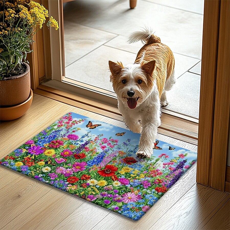 Floral Doormat Kitchen Mat Floor Mat Non-Slip Area Rug Oil Proof Rug Indoor Outdoor Mat Bedroom Decor Bathroom Mat Entrance Rug Spring Summer 2026 - $15.49 –P1