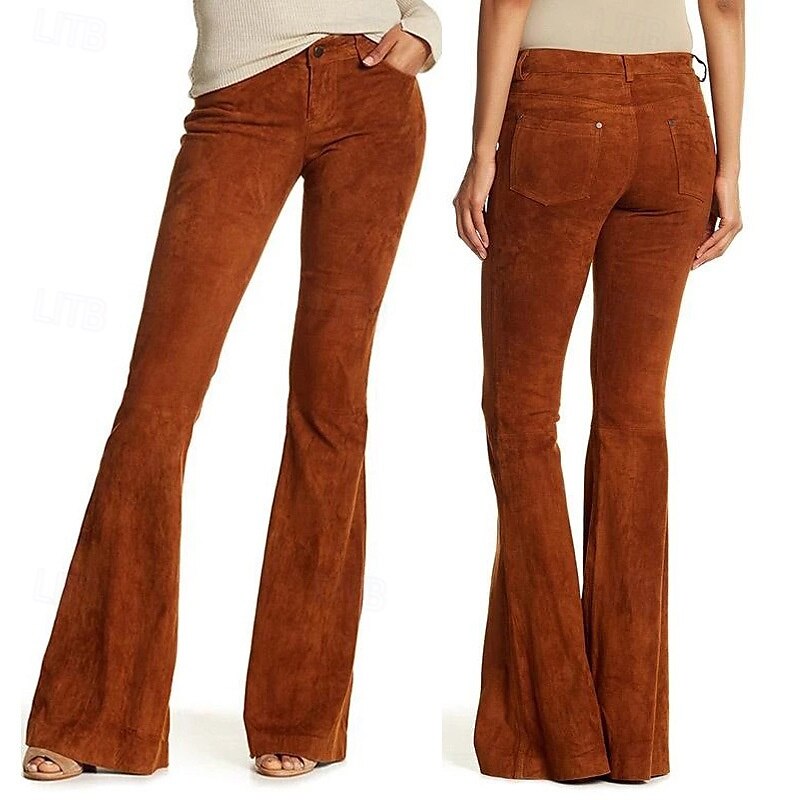 Retrò Vintage Anni '60 Hippie Lunghezza lunga Pantaloni a zampa d'elefante Hippie Tinta unica Aderente & Svasato Per donna Carnevale Abbigliamento quotidiano Parata dell'Orgoglio Mese dell'orgoglio del 2025 a $26.99 –P1